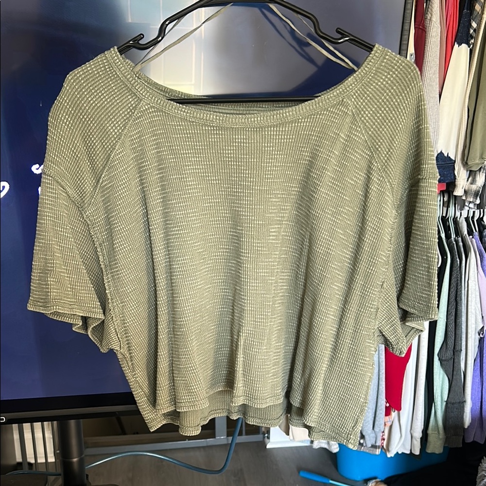 Aerie Green Boxy Short Sleeve T-Shirt